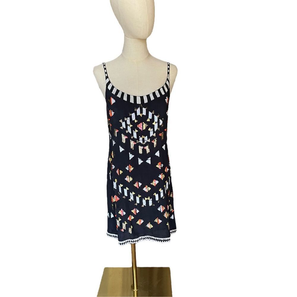 Chelsea Flowers Navy Blue Sequin Party Dress Sz Small